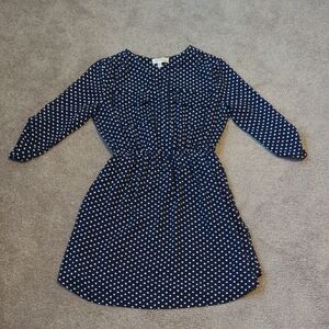 Navy Polka Dot Kids Dress